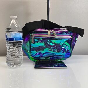 SoJourner Bags Fanny Pack Waist Bag Purple Iridescent Holographic Festival Rave